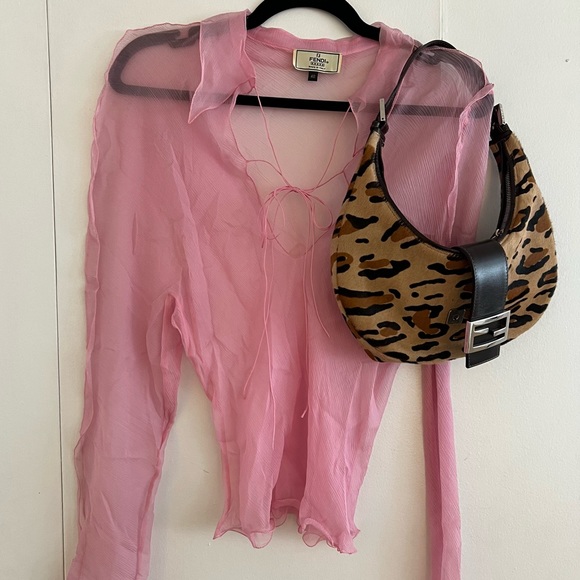 RARE Fendi S/S 2000 Pink Silk Chiffon Top! - Picture 4 of 8